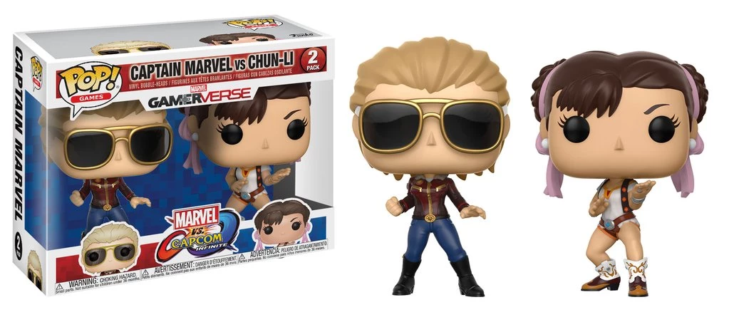 FUNKO POP! Games: Marvel Vs. Capcom 2PK - Captain Marvel Vs. Chun-Li 3 FUNKO POP! Games: Marvel Vs. Capcom 2PK - Captain Marvel Vs. Chun-Li