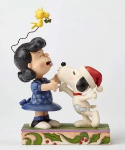 Enesco : Peanuts By Jim Shore - Snoopy & Lucy Mistletoe Mischief