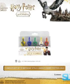 Famesbro Cinereplica: Candles:Set Of 10 Birthday Style Candles (Harry Potter Logo) Wizarding World