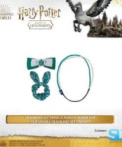 Famesbro Cinereplica: Headband:Slytherin Scrunchy Bunny Ear Clip Double Headband Set (Trendy)