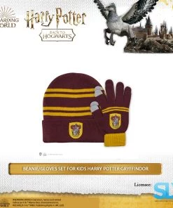 Famesbro Cinereplica: Beanie/Gloves Set For Kids Harry Potter: Gryffindor Wizarding World