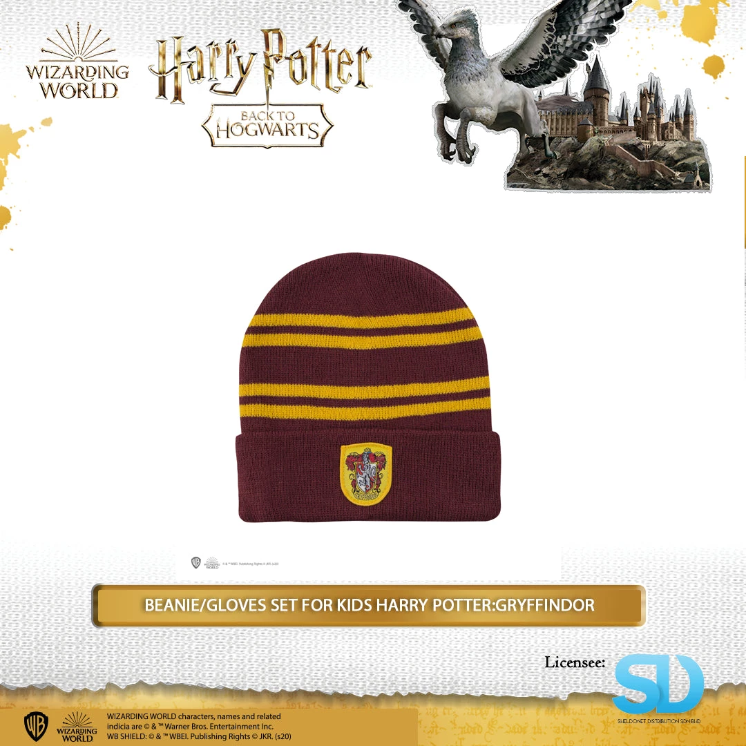 Famesbro Cinereplica: Beanie/Gloves Set For Kids Harry Potter: Gryffindor Wizarding World 4 Famesbro Cinereplica: Beanie/Gloves Set For Kids Harry Potter: Gryffindor Wizarding World