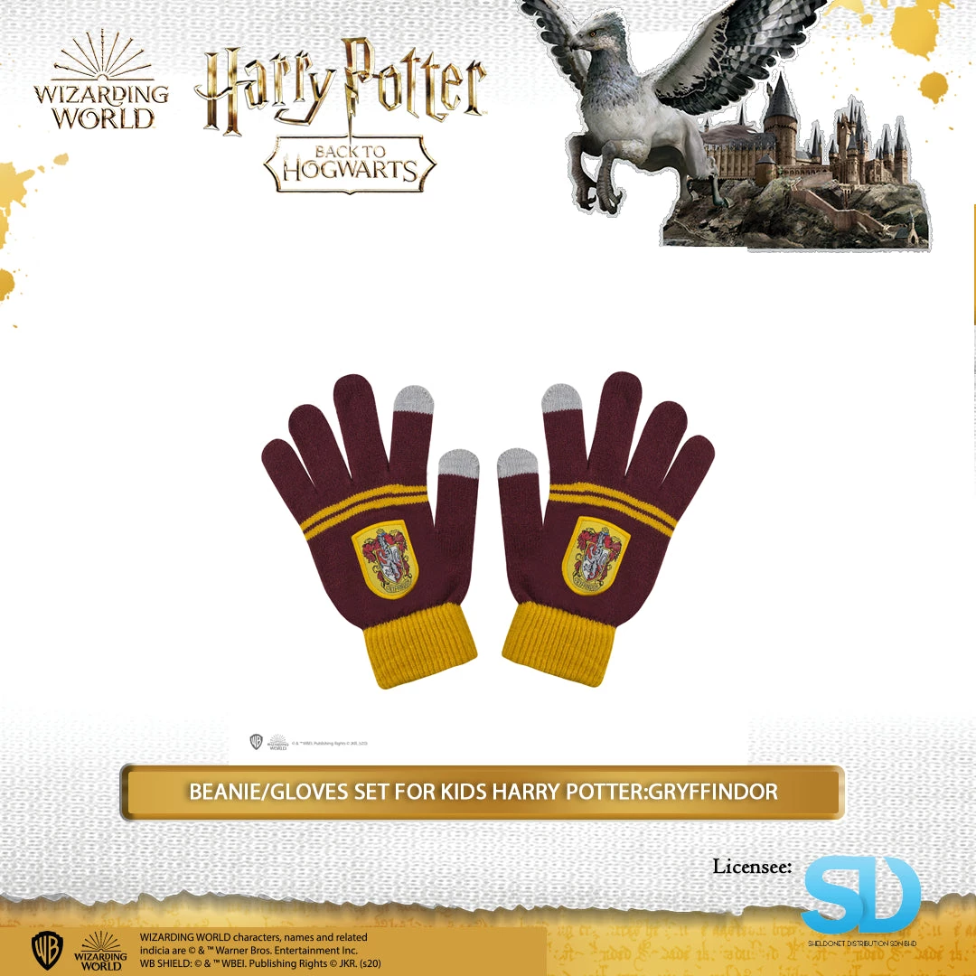 Famesbro Cinereplica: Beanie/Gloves Set For Kids Harry Potter: Gryffindor Wizarding World 5 Famesbro Cinereplica: Beanie/Gloves Set For Kids Harry Potter: Gryffindor Wizarding World