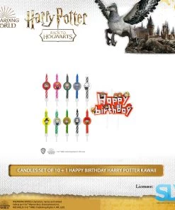 Famesbro Wizarding World Cinereplica: Candles: Set Of 10 + 1 Happy Birthday Harry Potter (Kawaii)