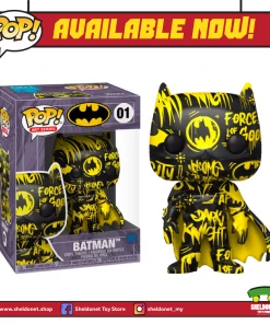 FUNKO Pop! Heroes (Artist Series): DC Comics - Batman (Black & Yellow) With Choice Of Pop! Protector (Exclusive)