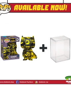 FUNKO Pop! Heroes (Artist Series): DC Comics - Batman (Black & Yellow) With Choice Of Pop! Protector (Exclusive)