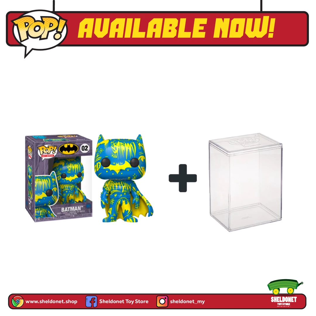 FUNKO Pop! Heroes (Artist Series): DC Comics - Batman (Blue & Yellow) With Choice Of Pop! Protector (Exclusive) 5 FUNKO Pop! Heroes (Artist Series): DC Comics - Batman (Blue & Yellow) With Choice Of Pop! Protector (Exclusive)