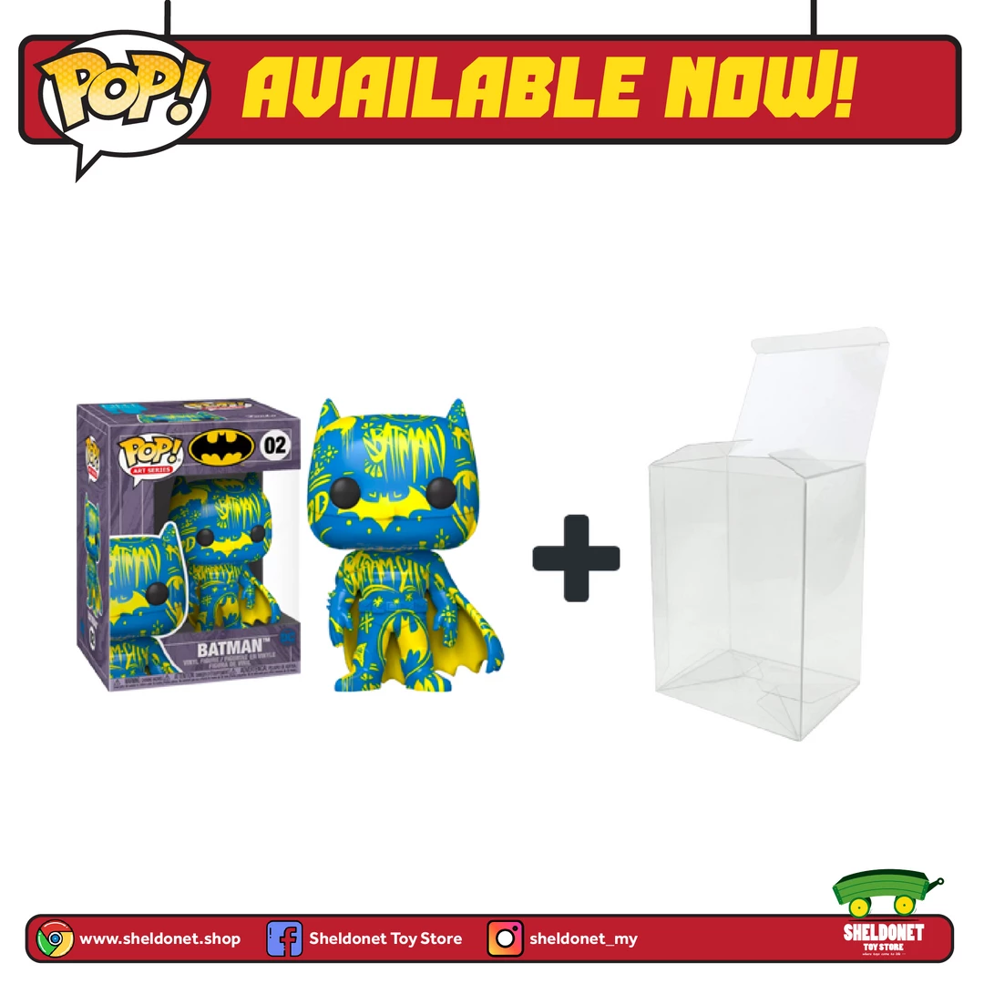 FUNKO Pop! Heroes (Artist Series): DC Comics - Batman (Blue & Yellow) With Choice Of Pop! Protector (Exclusive) 4 FUNKO Pop! Heroes (Artist Series): DC Comics - Batman (Blue & Yellow) With Choice Of Pop! Protector (Exclusive)