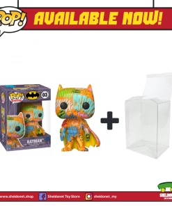 FUNKO Pop! Heroes (Artist Series): DC Comics - Batman (Orange) With Choice Of Pop! Protector (Exclusive)