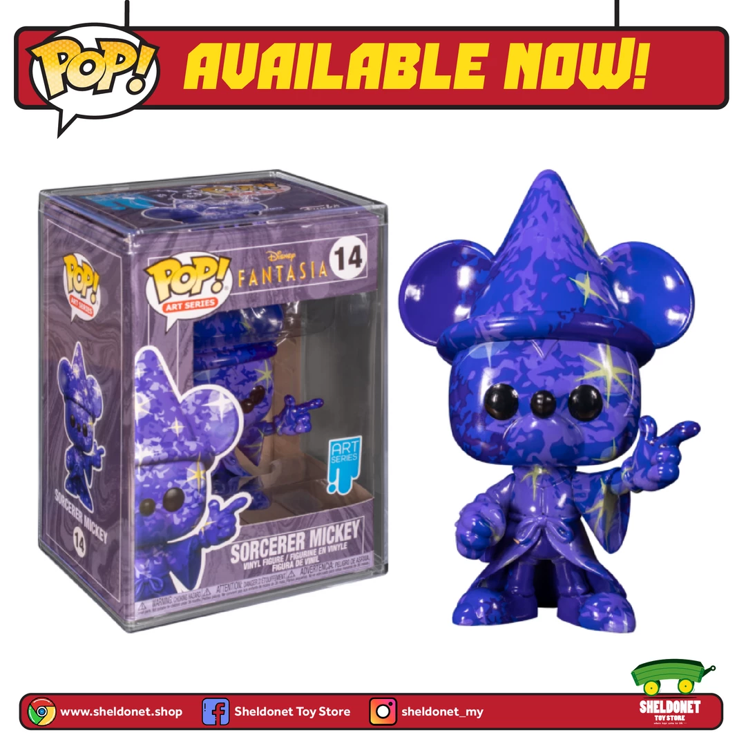 FUNKO Pop! Disney (Artist Series): Fantasia 80th Anniversary - Sorcerer Mickey (Blue) With Choice Of Pop! Protector (Exclusive) 3 FUNKO Pop! Disney (Artist Series): Fantasia 80th Anniversary - Sorcerer Mickey (Blue) With Choice Of Pop! Protector (Exclusive)