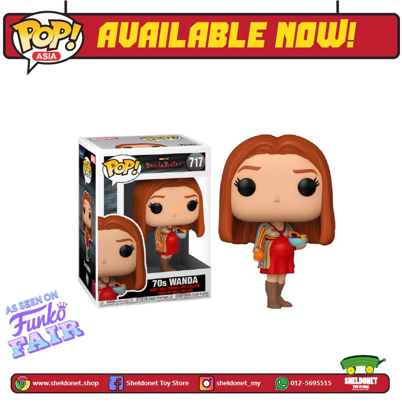 FUNKO Pop! Marvel: Wandavision - 70's Wanda POP! VINYL 3 FUNKO Pop! Marvel: Wandavision - 70's Wanda POP! VINYL