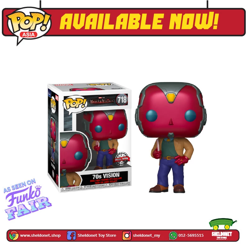 FUNKO Pop! Marvel: Wandavision - 70's Vision (Exclusive) 4 FUNKO Pop! Marvel: Wandavision - 70's Vision (Exclusive)
