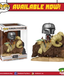 FUNKO Pop! Deluxe: Mandalorian - The Mandalorian On Bantha With Child In Bag