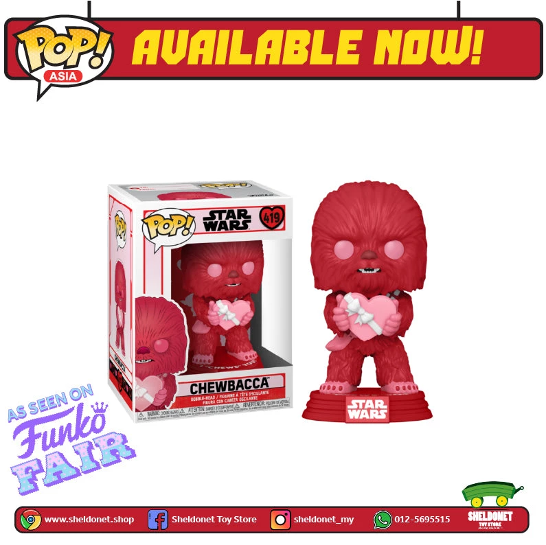 FUNKO Pop! Star Wars: Valentines - Cupid Chewbacca POP! VINYL 3 FUNKO Pop! Star Wars: Valentines - Cupid Chewbacca POP! VINYL