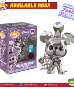FUNKO Pop! Disney (Artist Series): Mickey Mouse - Steamboat Willie With Choice Of Pop! Protector (Exclusive)