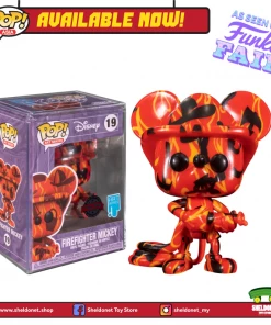 FUNKO Pop! Disney (Artist Series): Mickey Mouse - Firefighter Mickey With Choice Of Pop! Protector (Exclusive)