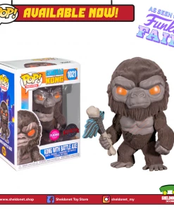 FUNKO [IN-STOCK] Pop! Movies: Godzilla Vs. Kong - Kong With Scepter (Flocked) [Exclusive]