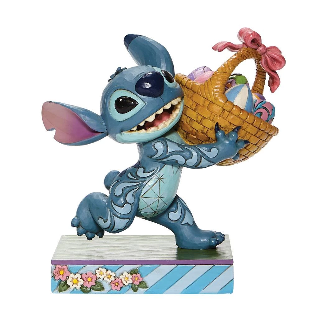 Enesco: Disney Traditions: Stitch Running With Easter Basket 3 Enesco: Disney Traditions: Stitch Running With Easter Basket