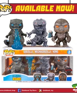 FUNKO Pop! Movies: Godzilla Vs Kong - Kong With Battle Axe,Godzilla (Heat Ray) And Mechagodzilla (3-Pack) [Exclusive]