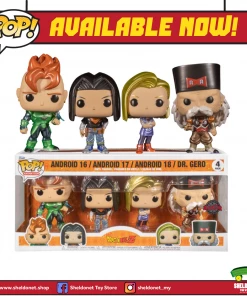 FUNKO Pop! Animation: Dragonball Z - Android 16, Android 17, Android 18 And Dr. Gero (4-Pack) [Exclusive]