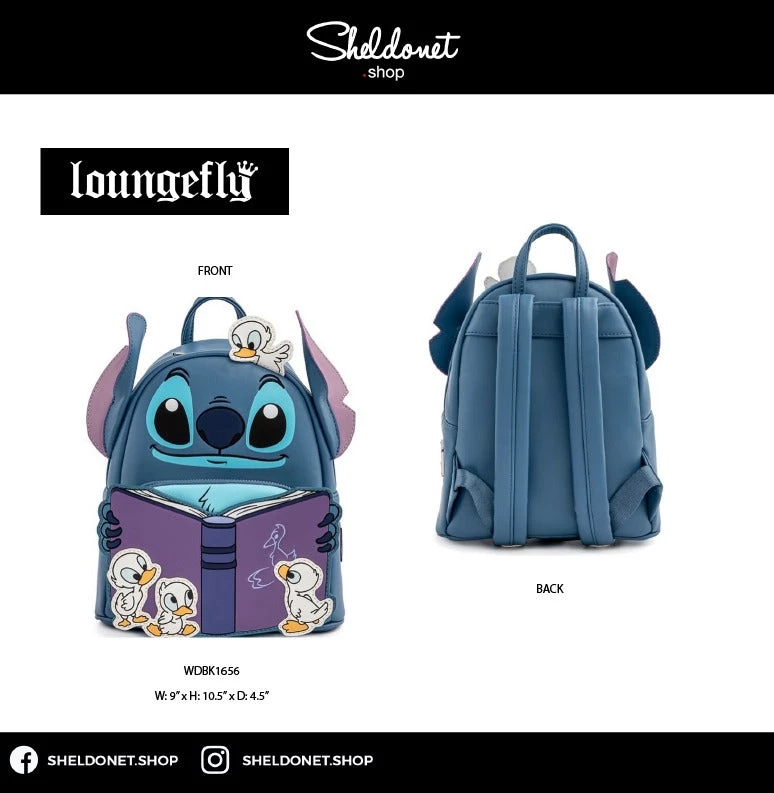Loungefly: Disney - Lilo & Stitch - Story Time Duckies Mini Backpack 3 Loungefly: Disney - Lilo & Stitch - Story Time Duckies Mini Backpack