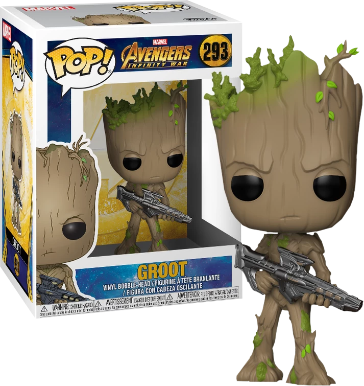 FUNKO POP! VINYL POP! Marvel Avengers Infinity War - Teen Groot With Gun 3 FUNKO POP! VINYL POP! Marvel Avengers Infinity War - Teen Groot With Gun
